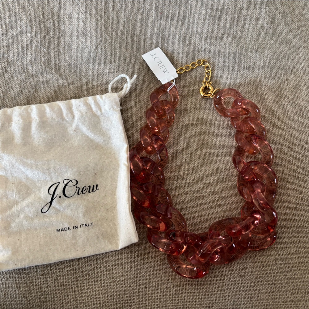 J Crew Pink Lucite Necklace